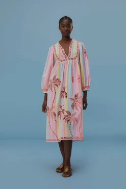 FARM Rio Embroidered Coconut Richelieu Cover-Up New