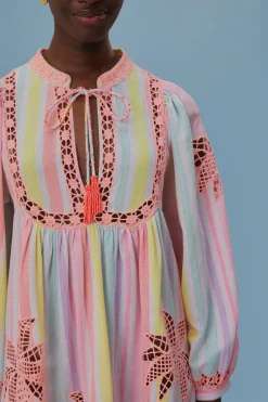FARM Rio Embroidered Coconut Richelieu Cover-Up New