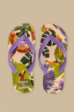 FARM Rio Farm Passaros Pintados Havaianas Sandals New