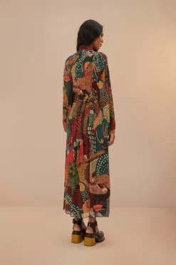 FARM Rio Fauna Mix Multicolor V Neckline Maxi Dress Outlet