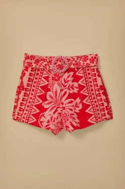 FARM Rio Flora Tapestry Red Shorts Hot