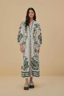 FARM Rio Forest Soul Off-White Maxi Dress New