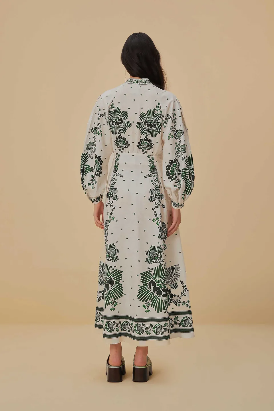 FARM Rio Forest Soul Off-White Maxi Dress New