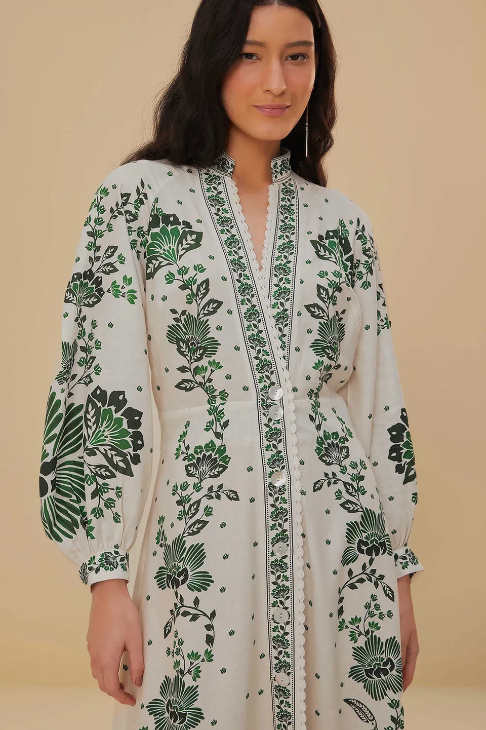FARM Rio Forest Soul Off-White Maxi Dress New
