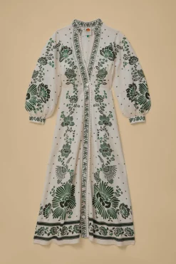 FARM Rio Forest Soul Off-White Maxi Dress New
