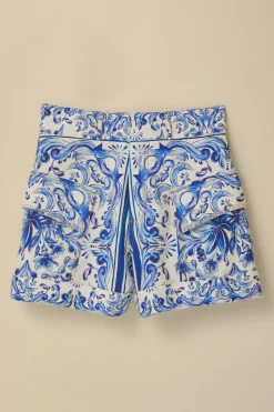 FARM Rio Garden Tiles Plaid Shorts