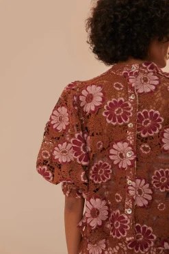 FARM Rio Gigi Tapestry Guipure Blouse Best