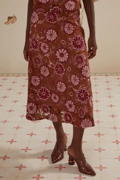 FARM Rio Gigi Tapestry Guipure Skirt Discount