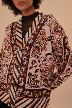 FARM Rio Glam Tapestry Knit Cardigan Best