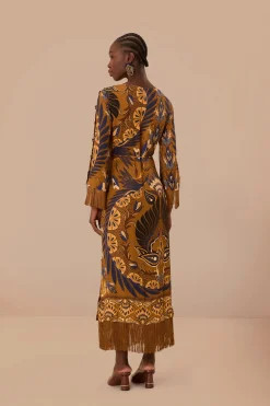 FARM Rio Gold Heart Forest LENZING™ ECOVERO™ Viscose Maxi Dress Clearance