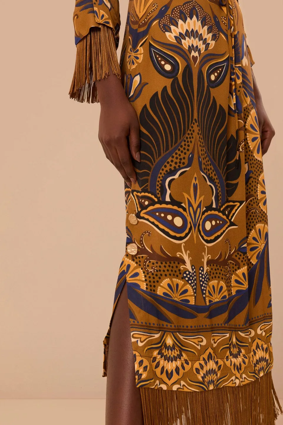 FARM Rio Gold Heart Forest LENZING™ ECOVERO™ Viscose Maxi Dress Clearance