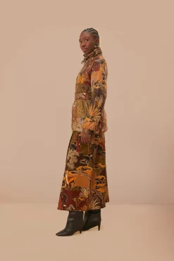 FARM Rio Gold Savana Dream Reversible Puffer Jacket Best