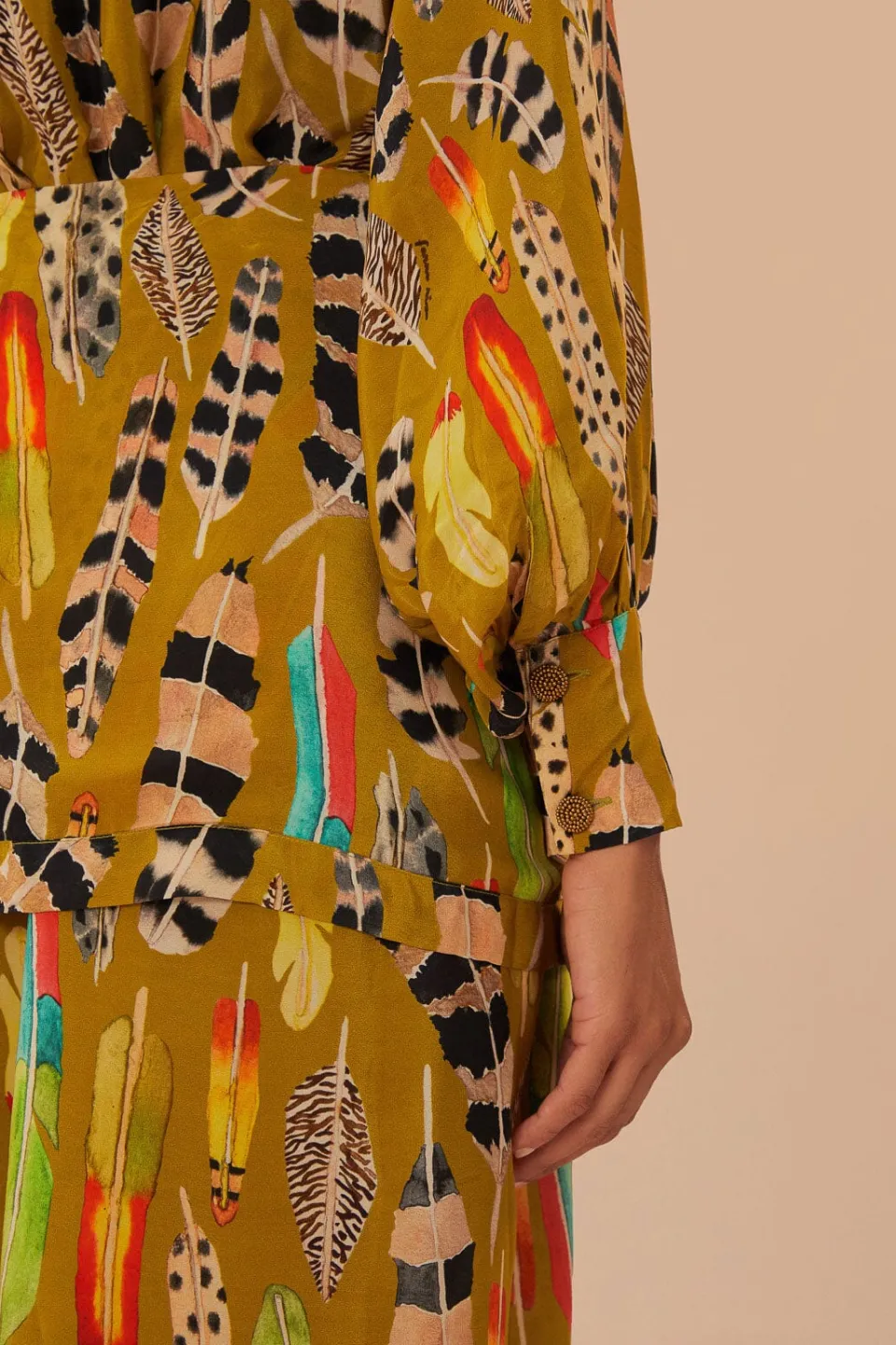 FARM Rio Green Amazon Feathers Midi Dress Outlet