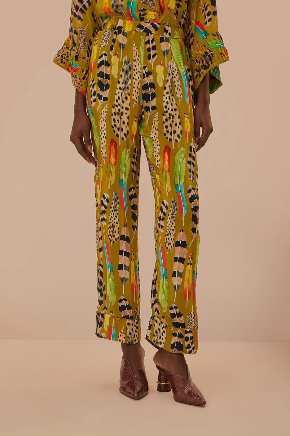 FARM Rio Green Amazon Feathers Pajama Pants