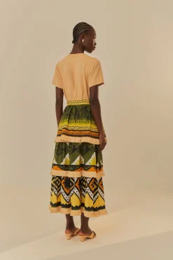FARM Rio Green Creation Midi Skirt Clearance