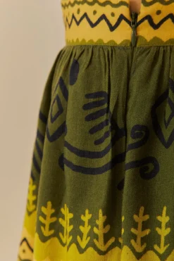 FARM Rio Green Creation Midi Skirt Clearance