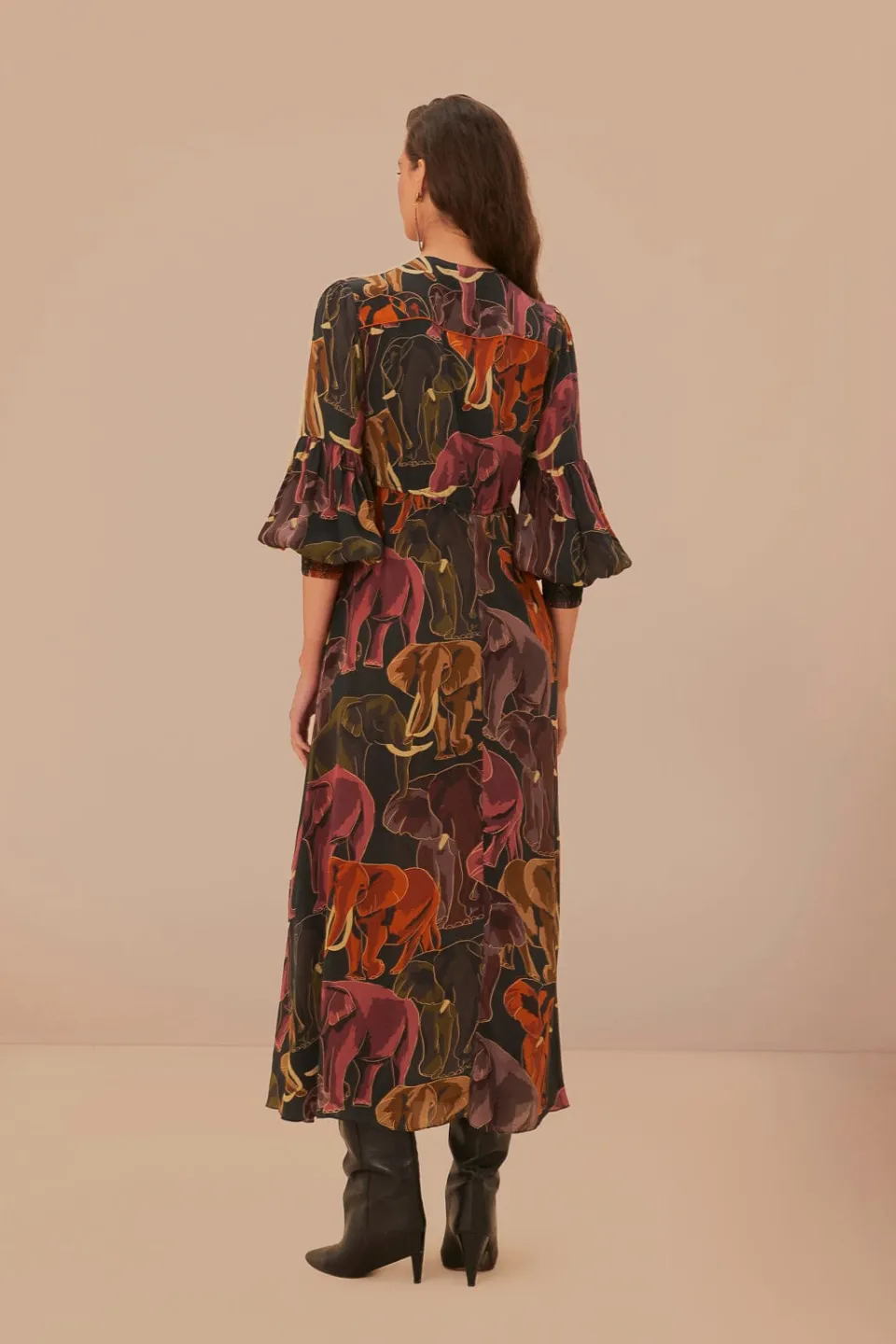 FARM Rio Green Elephants Maxi Dress Outlet