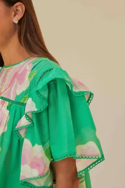 FARM Rio Green Floral Vibing Blouse Sale