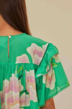 FARM Rio Green Floral Vibing Blouse Sale