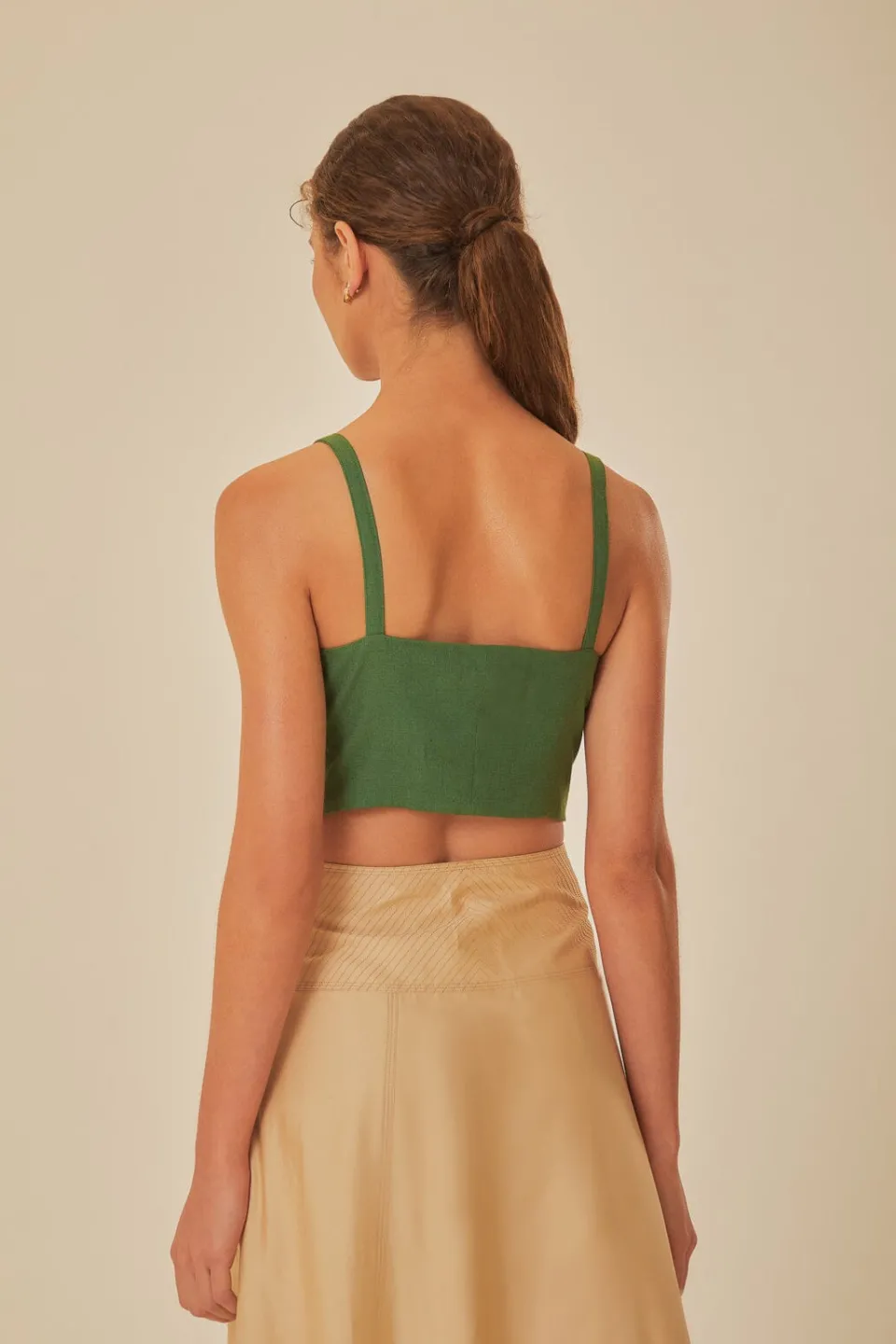 FARM Rio Green Front Bow Top Discount