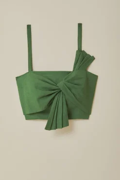 FARM Rio Green Front Bow Top Discount