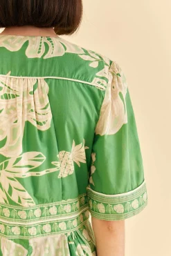 FARM Rio Green Lace Monsteras Jumpsuit Best