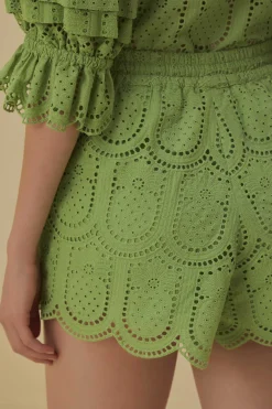 FARM Rio Green Pineapple Eyelet Shorts Best