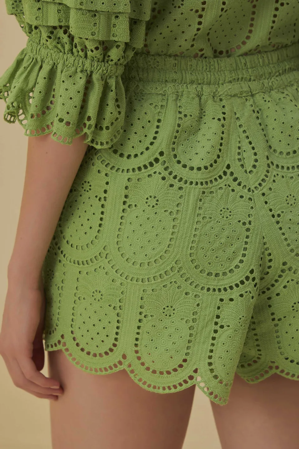 FARM Rio Green Pineapple Eyelet Shorts Best