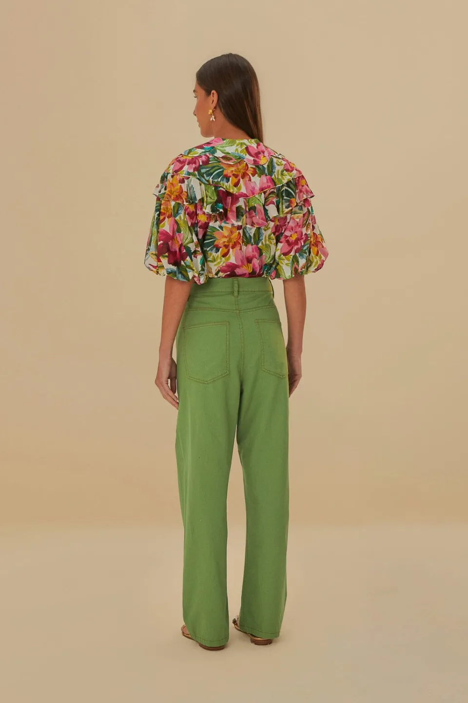 FARM Rio Green Pleat Pants Hot