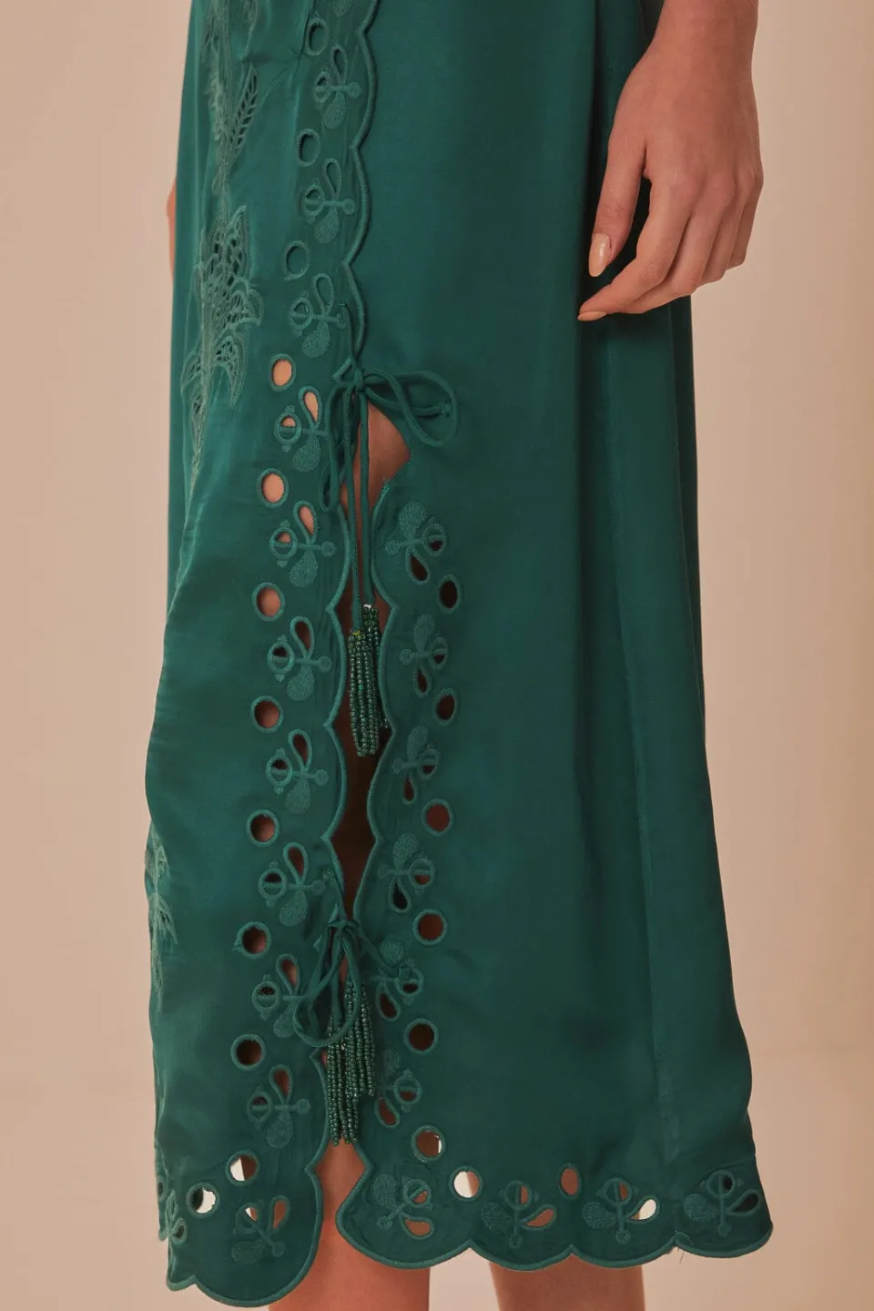 FARM Rio Green Richelieu Midi Skirt Hot