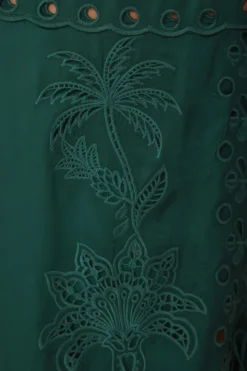 FARM Rio Green Richelieu Midi Skirt Hot