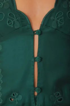 FARM Rio Green Richelieu Sleeveless Blouse New