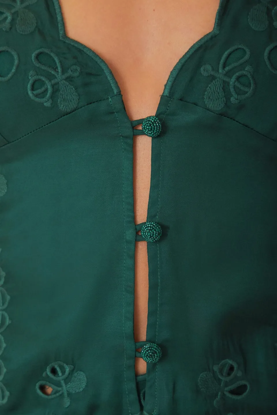 FARM Rio Green Richelieu Sleeveless Blouse New
