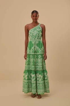 FARM Rio Green Sweet Garden Maxi Dress New