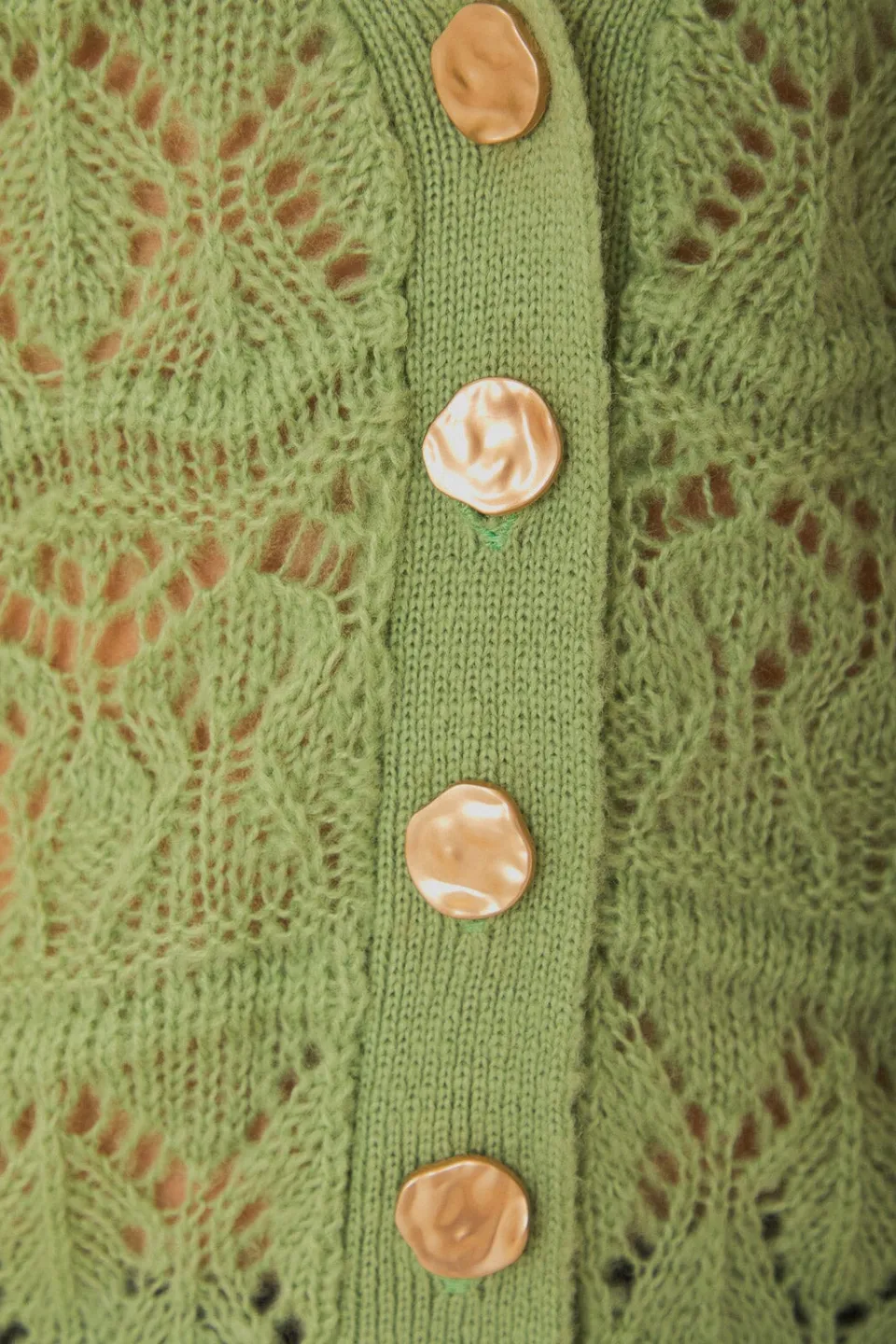 FARM Rio Green Textured Knit Cardigan New