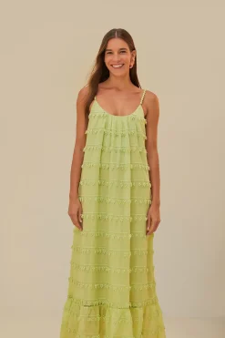 FARM Rio Green Trimmed Maxi Dress Outlet