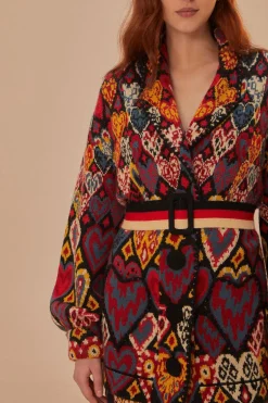 FARM Rio Hearts Ikat Knit Blazer