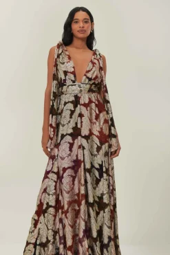 FARM Rio Jacquard Lurex Sleeveless Maxi Dress Online