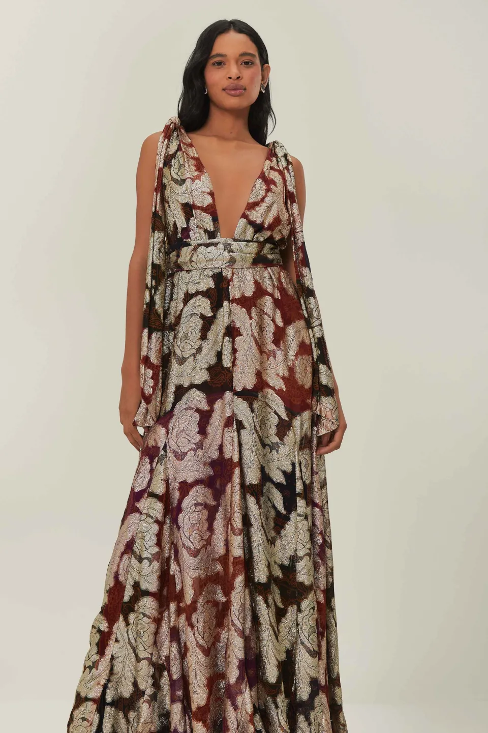 FARM Rio Jacquard Lurex Sleeveless Maxi Dress Online