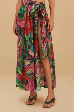 FARM Rio Jardin De Reve Midi Skirt Discount