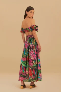 FARM Rio Jardin De Reve Midi Skirt Discount