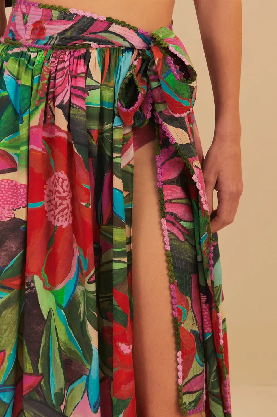 FARM Rio Jardin De Reve Midi Skirt Discount