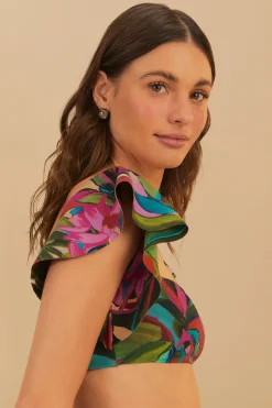 FARM Rio Jardin De Reve Ruffle Bikini Top Clearance