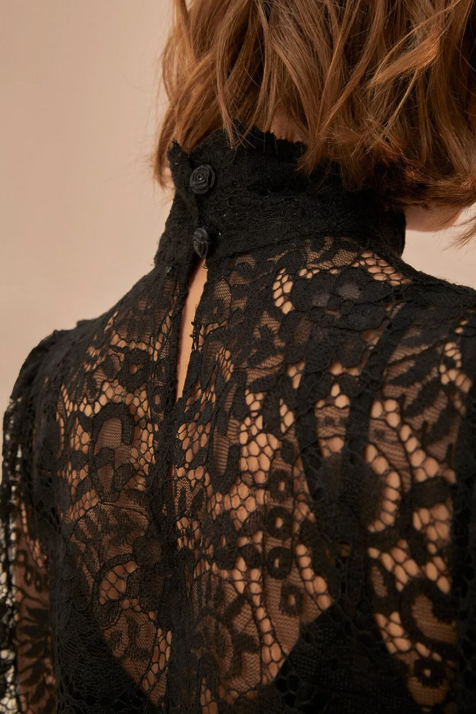 FARM Rio Lace Black Midi Dress Hot