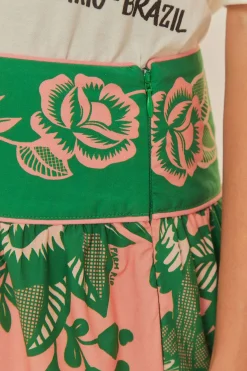 FARM Rio Lace Garden Tiered Maxi Skirt New