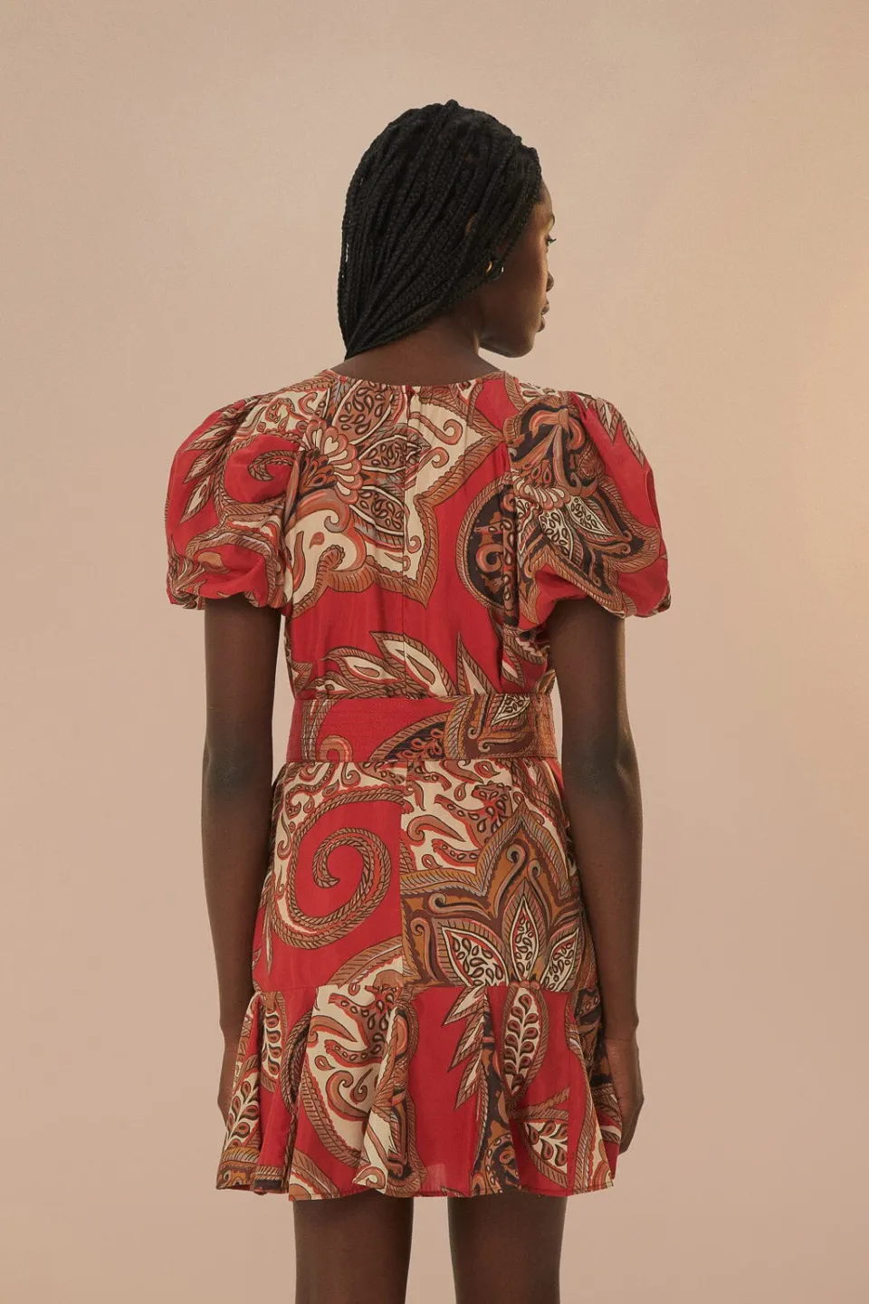 FARM Rio Leopard Paisley Burgundy Mini Dress Outlet