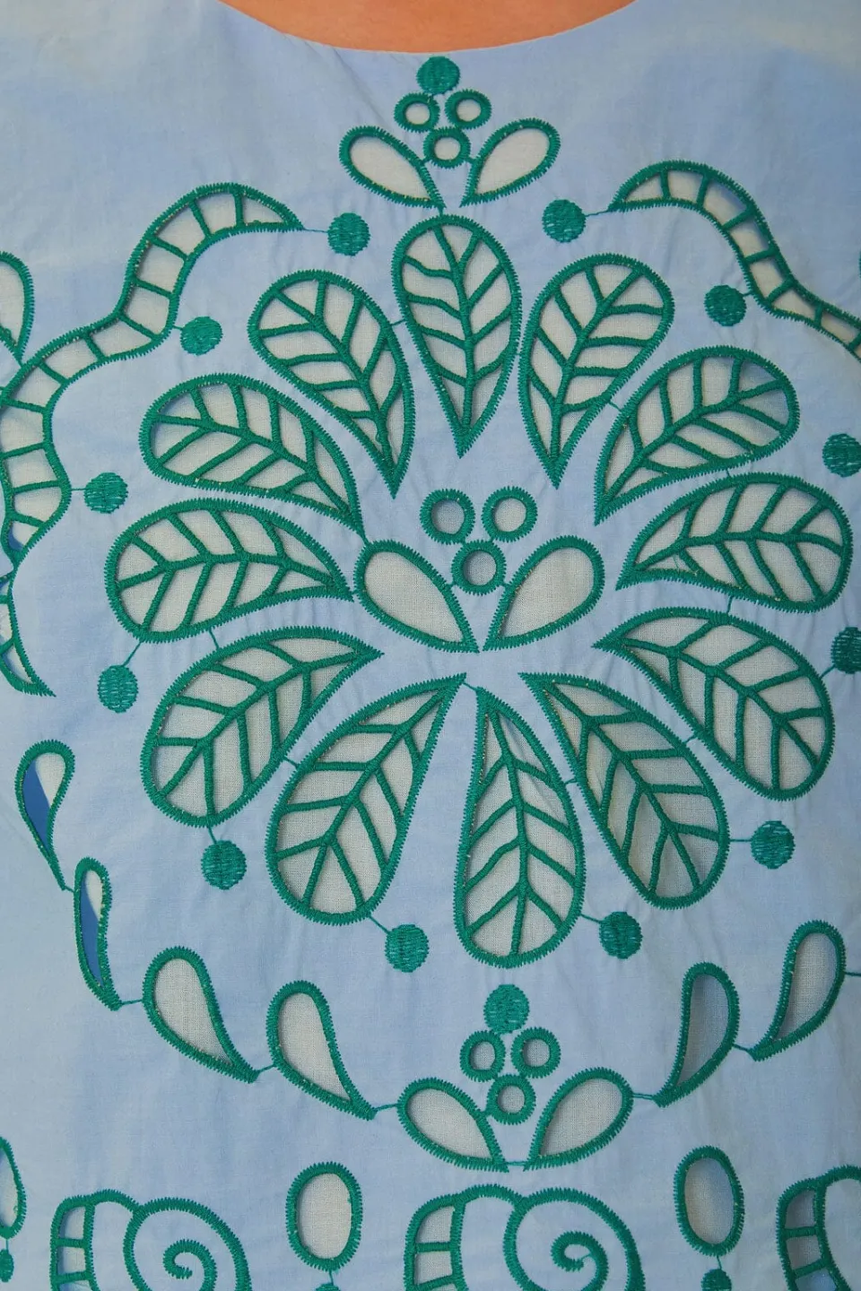 FARM Rio Light Blue And Green Graphic Richelieu Crop Top Online