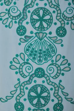 FARM Rio Light Blue And Green Graphic Richelieu Midi Skirt Hot