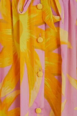 FARM Rio Light Pink Sunny Side Maxi Skirt New