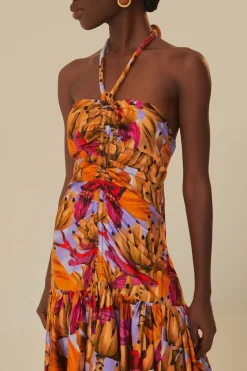 FARM Rio Lilac Banana Forest Organic Cotton Maxi Dress Sale